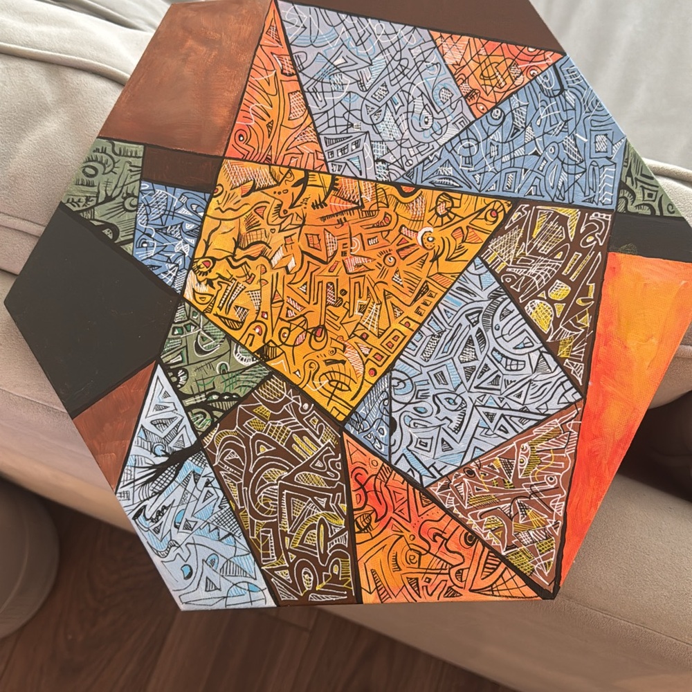 Colorful Geometric Art Table